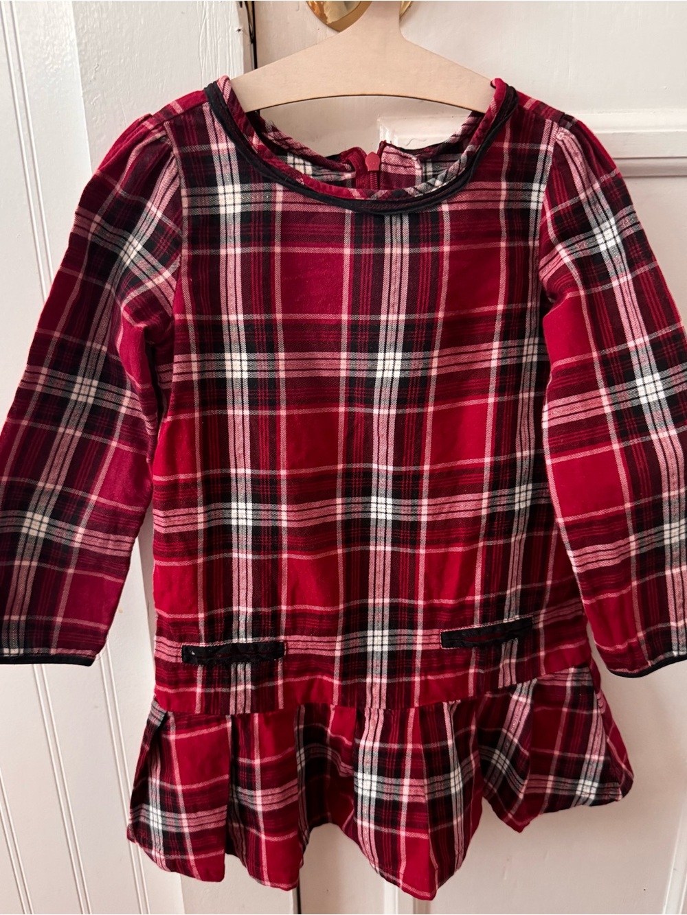 GAP Baby Red and Black Plaid Shirt Dress